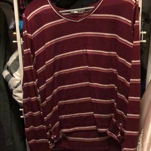 Long Sleeve pink/white tee